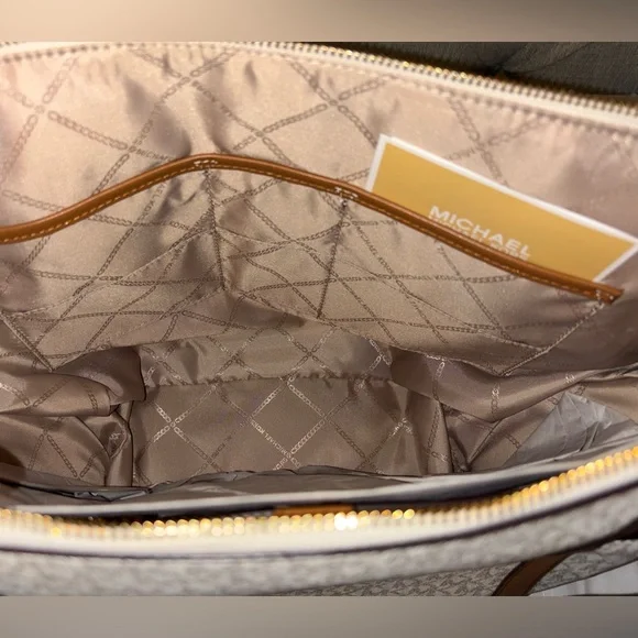 Michael Kors Tan and Cream Signature Tote - Picture 3 of 4
